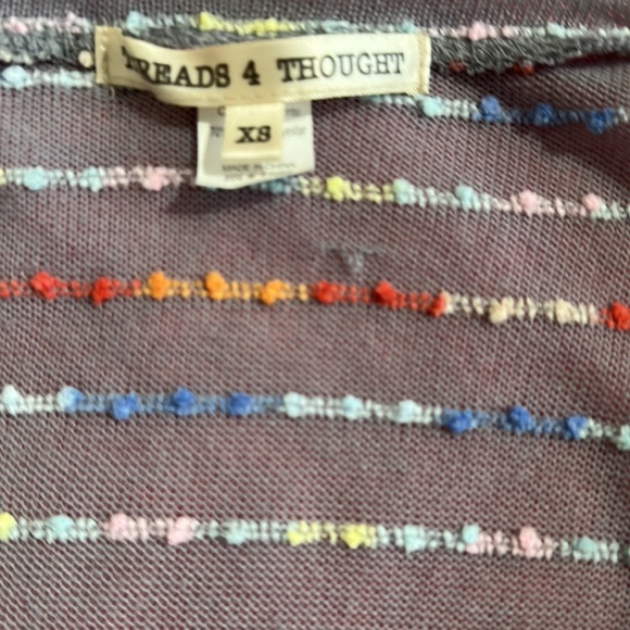 THREADS. 4 THOUGHT XS GRAY W / MULTI COLORED TOP NEVER WORN - Picture 6 of 8
